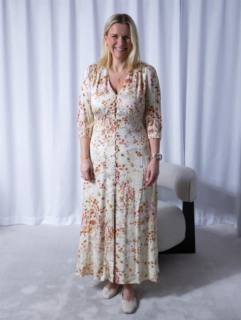 Riccovero Sorrento Dress Cream Orange Sunset