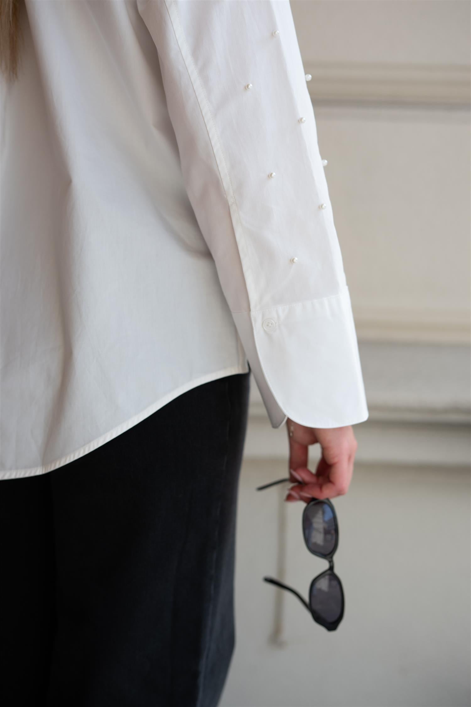 Nell Pearl Shirt White