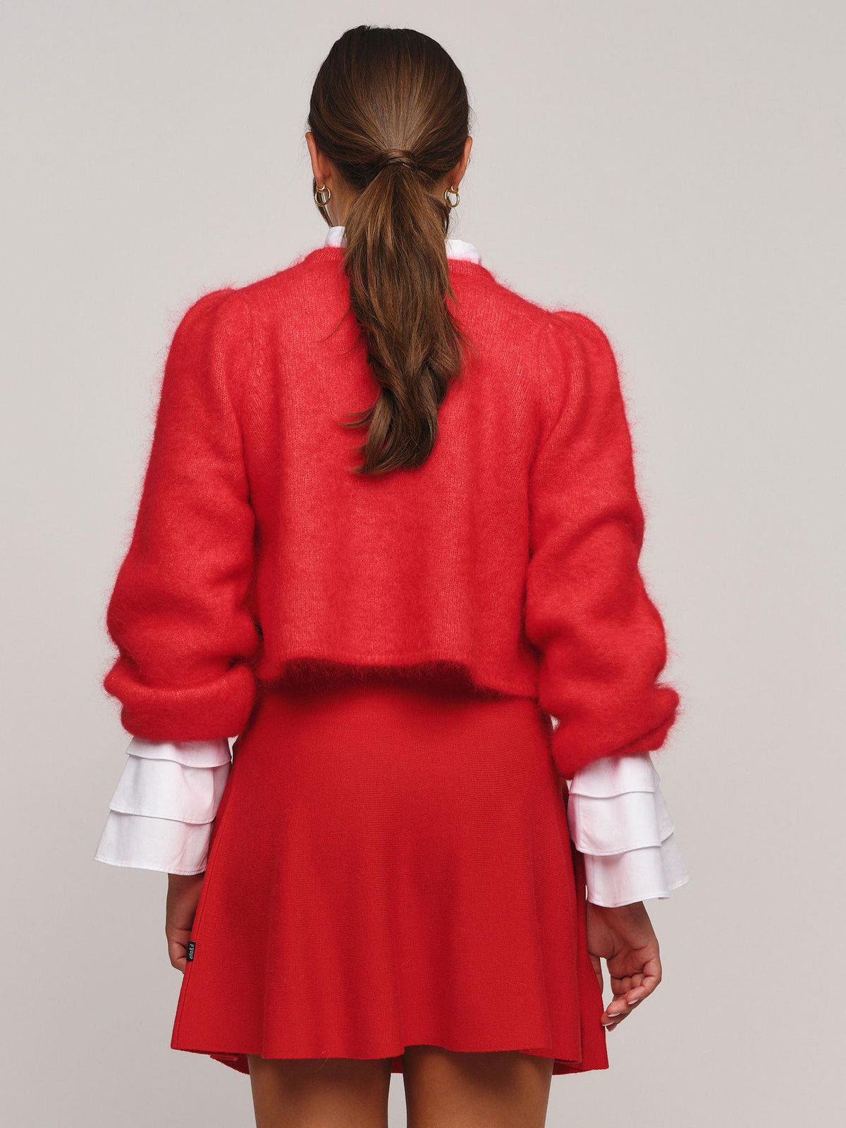 Amelia Chunky Cardigan Bright Red