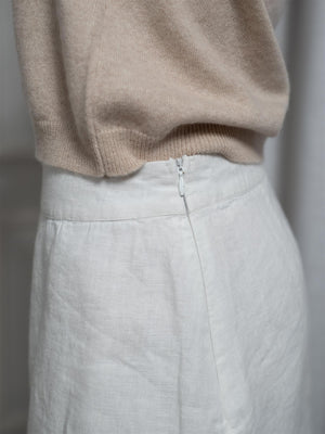 Lexington Short Linen Skirt White