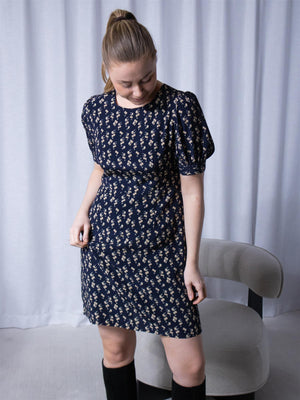 Camilla Pihl Allegra Dress Navy Hortensia