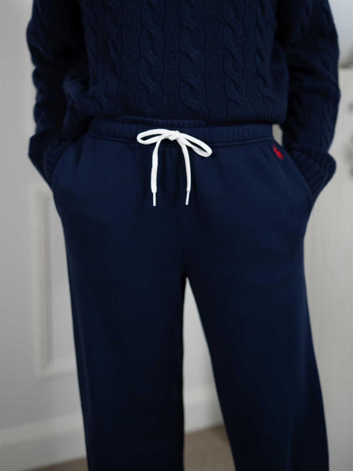 Drawstring Wide-Leg Tracksuit Bottoms Cruise Navy