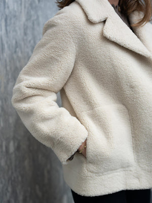 Busnel Mei Shearling Jacket Ecru