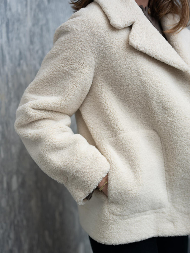 Busnel Mei Shearling Jacket Ecru