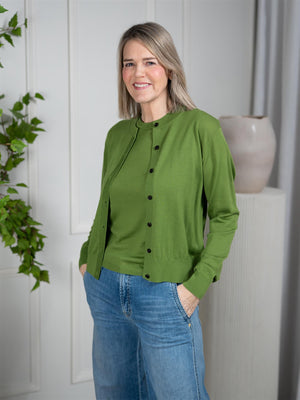 Julie Josephine Lilja Merino Cardigan Tulip Green