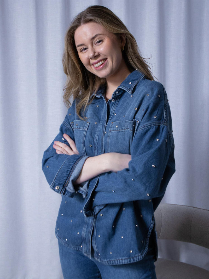 Mos Mosh Emme Marine Shirt Mid Blue