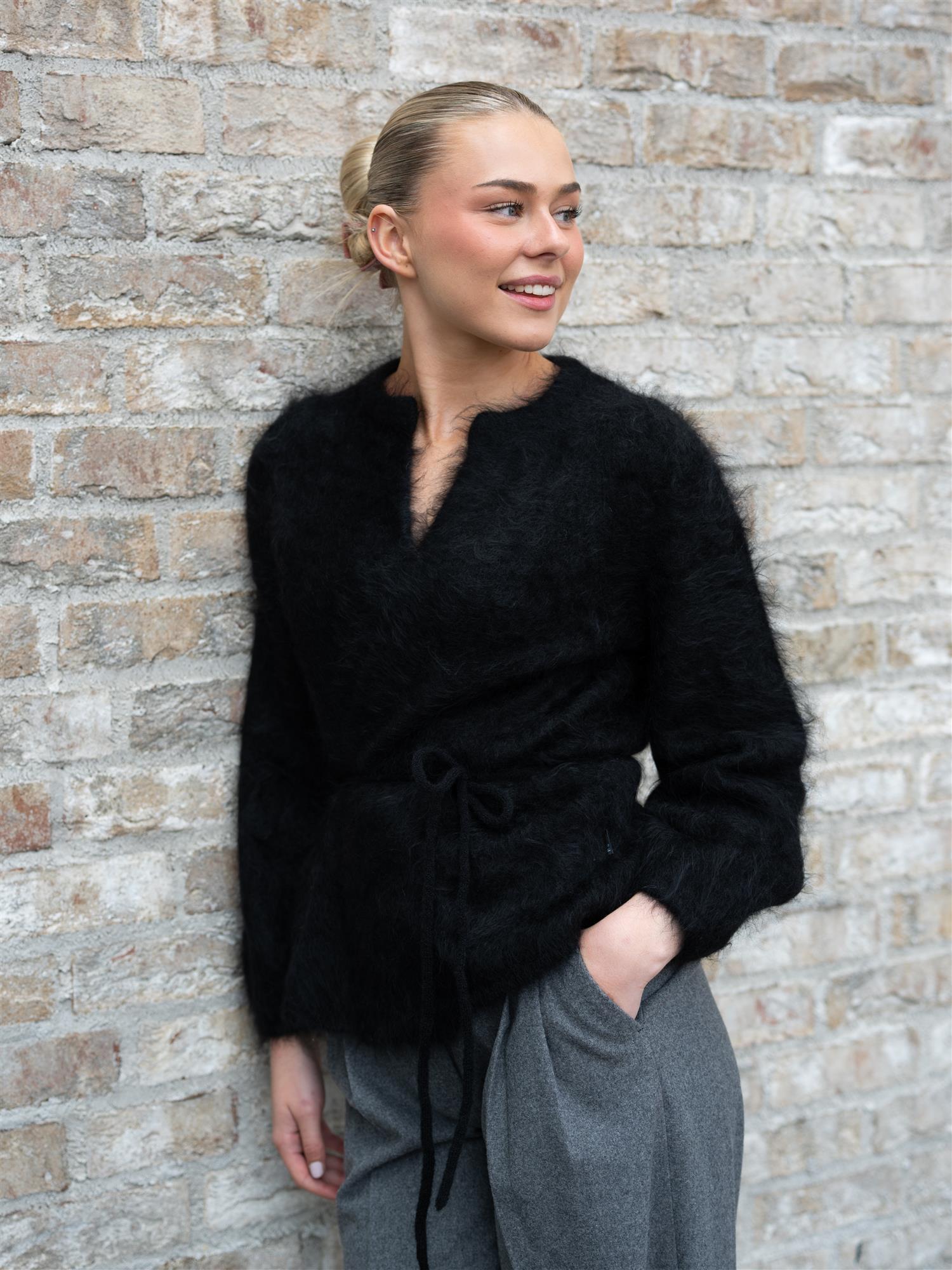 Ella&il Fredrikke Chunky Cardigan Black