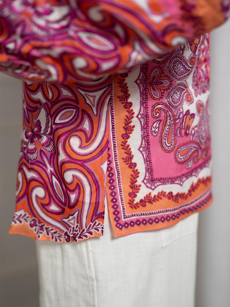 Hale Bob Harlee Linen Top Pink