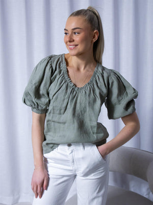 Mos Mosh Taissa Linen Blouse Shadow