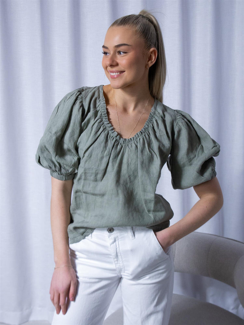 Mos Mosh Taissa Linen Blouse Shadow