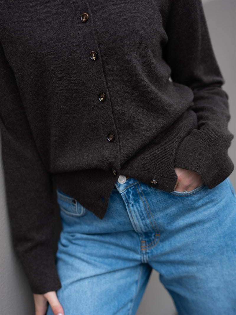 Christian Aks Diana Wool Cash Cardigan Espresso