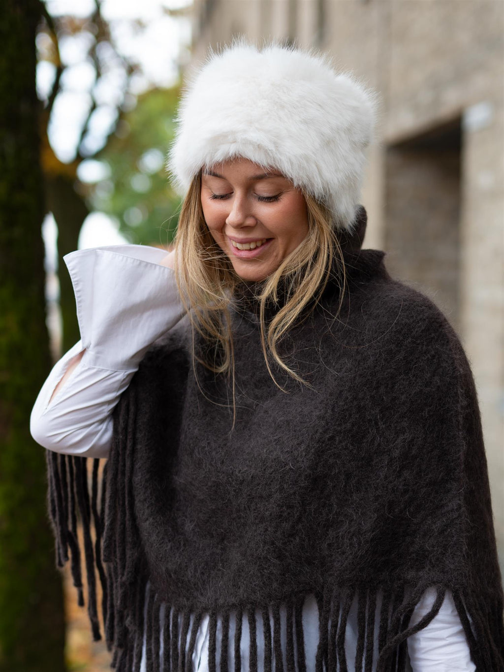 Ella&il Mia Fake Fur Headband White