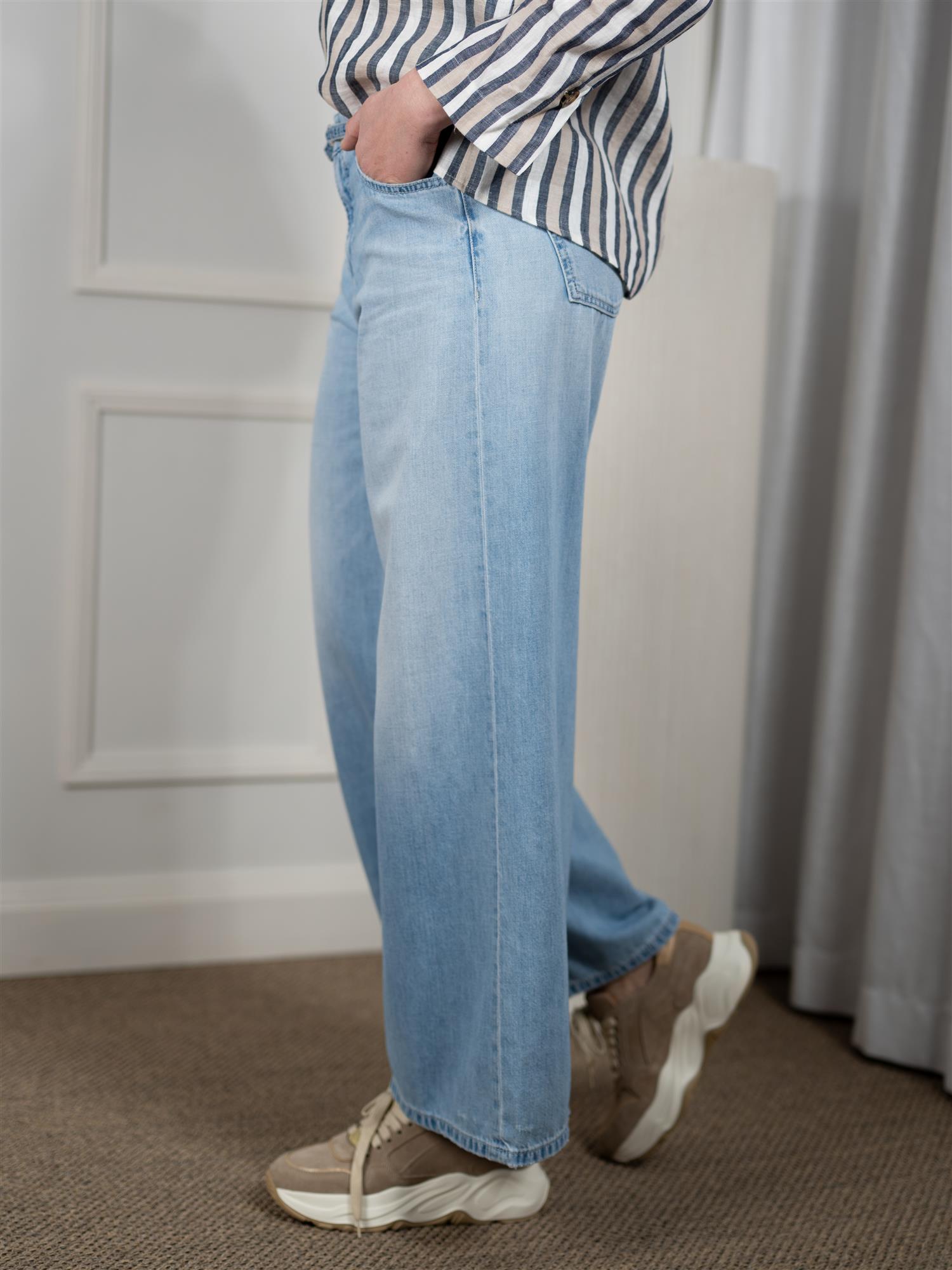 Cambio Palazzo Cropped Blue Mirage