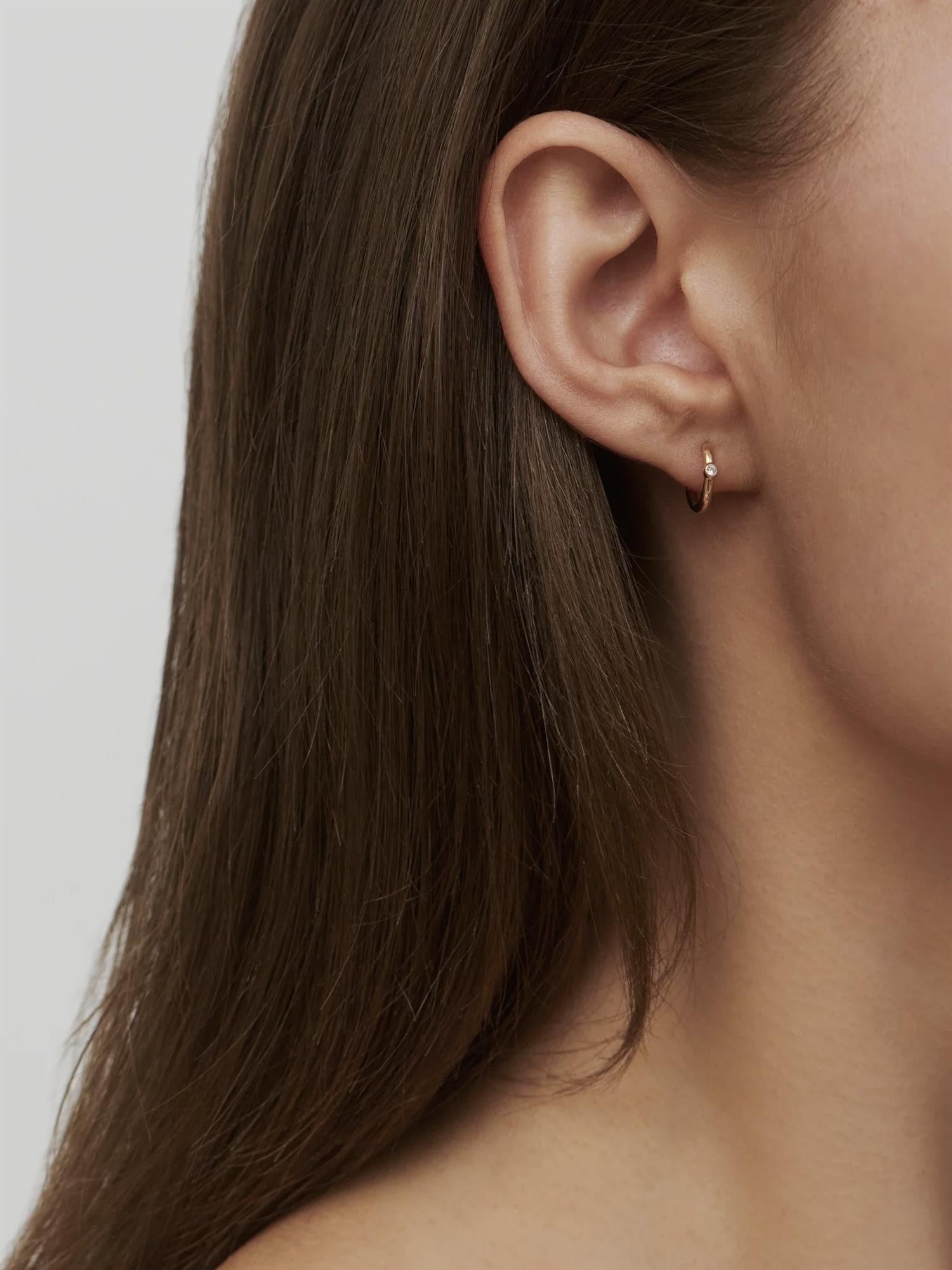 Julie Sandlau Purity Mini Hoops Top Wesselton Diamond