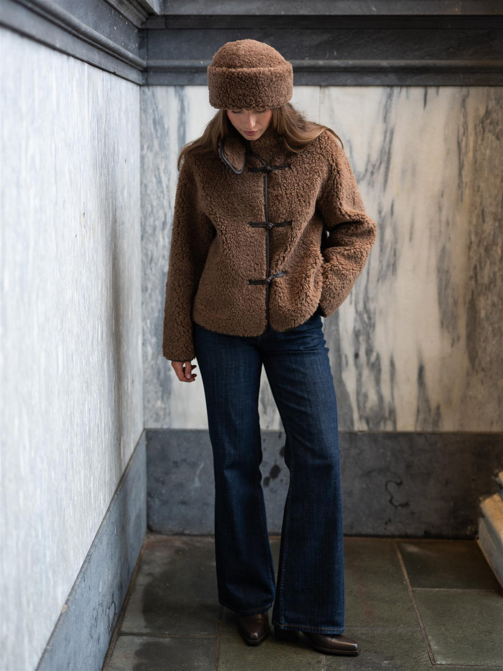 Christian Aks Adira Lamb Fur Hat Cappucino