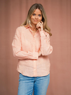 Gant Reg Linen Chambray Shirt Peachy Pink