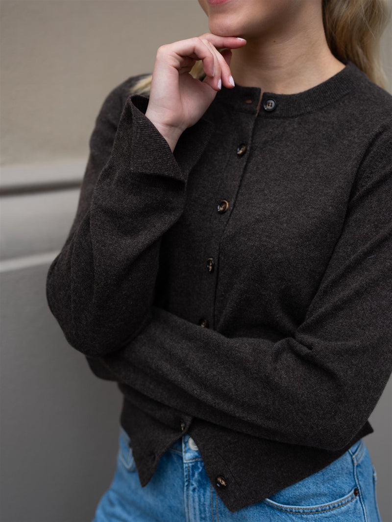 Christian Aks Diana Wool Cash Cardigan Espresso