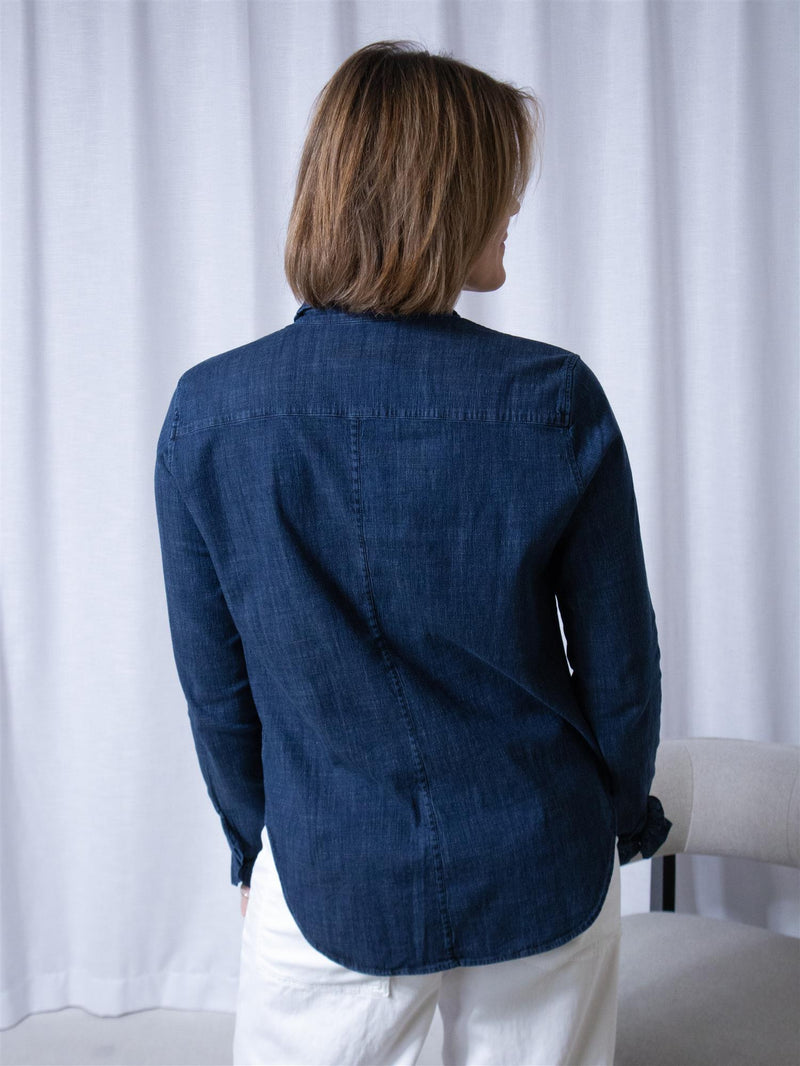 Mos Mosh Mattie Flip Denim Shirt Dark Blue