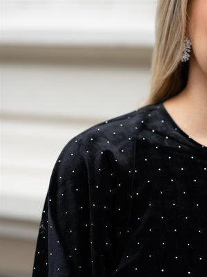 Ella&il Jamal Stud Velour Dress Black