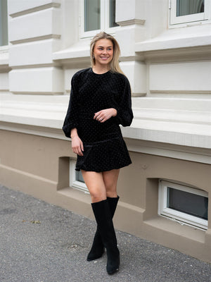 Ella&il Jamal Stud Velour Dress Black