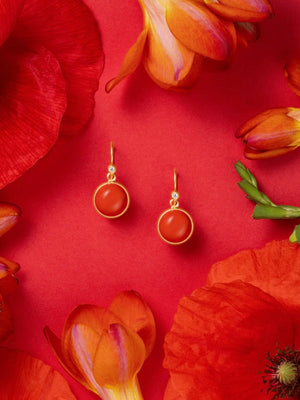 Julie Sandlau Prime Earrings Red Coral Crystal