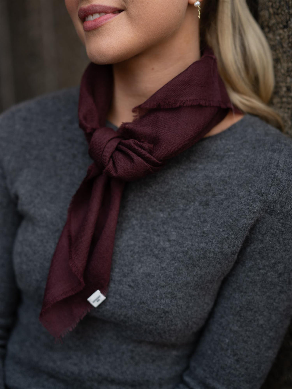 c Cashma Small Scarf Burgundy