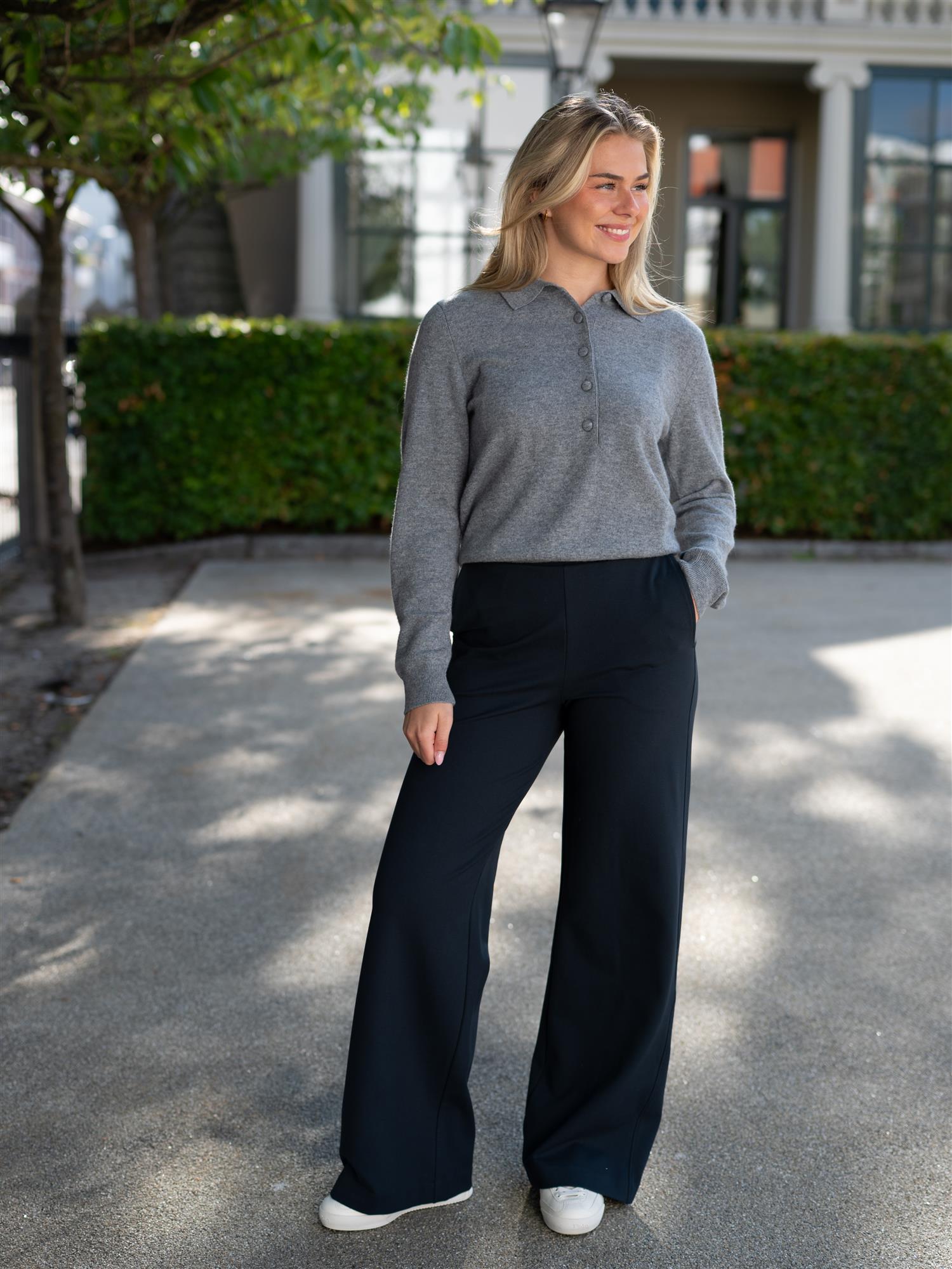 Elida Cashmere Polo Grey Mel