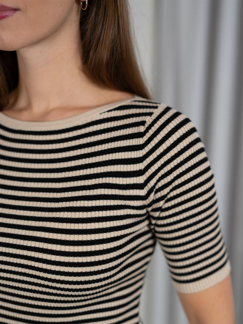 Max Mara Waser Beige Pinstripe