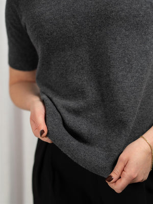 ONE and OTHER Tone Knitted Top Antracit Melange