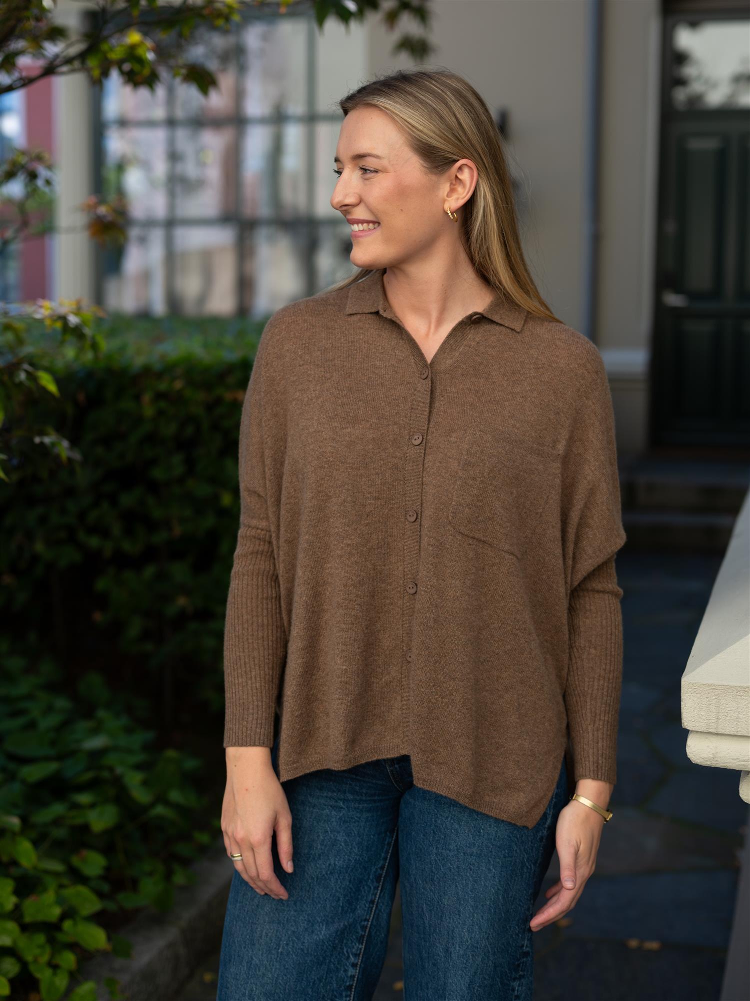 Andrea Pullover Poncho Cafe Au Lait