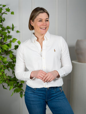 Polo Ls Heidi-Skinny-Long Sleeve-Knit White