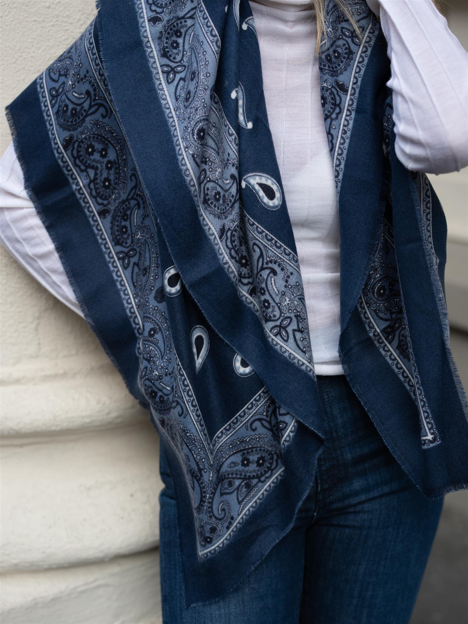 Paisley Scarf Blå