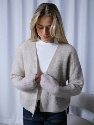 Mos Mosh Thora Relax Knit Cardigan Feather Grey