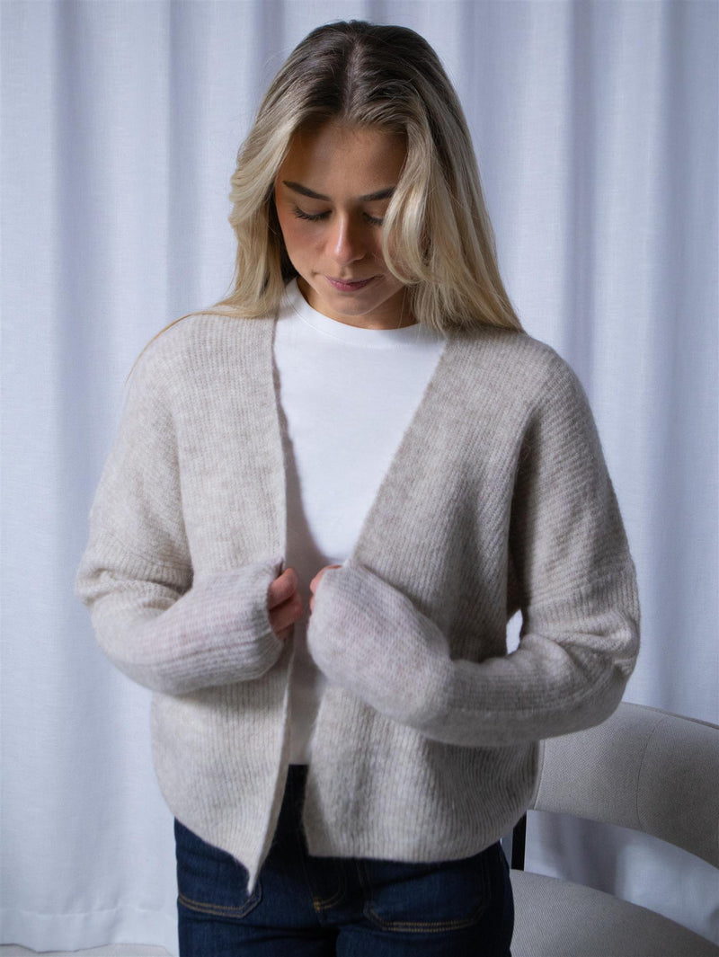 Mos Mosh Thora Relax Knit Cardigan Feather Grey
