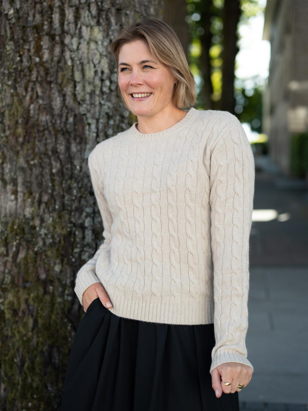 Stenströms Kerstin Cable Sweater Knit Beige