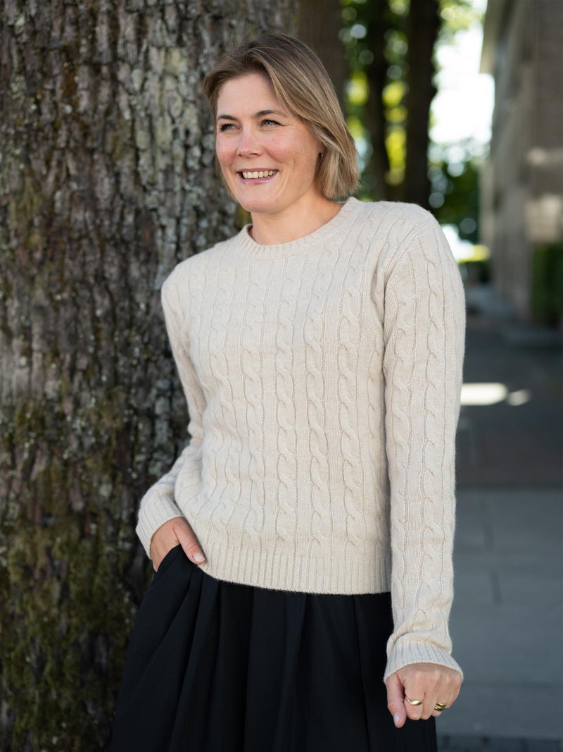 Stenströms Kerstin Cable Sweater Knit Beige