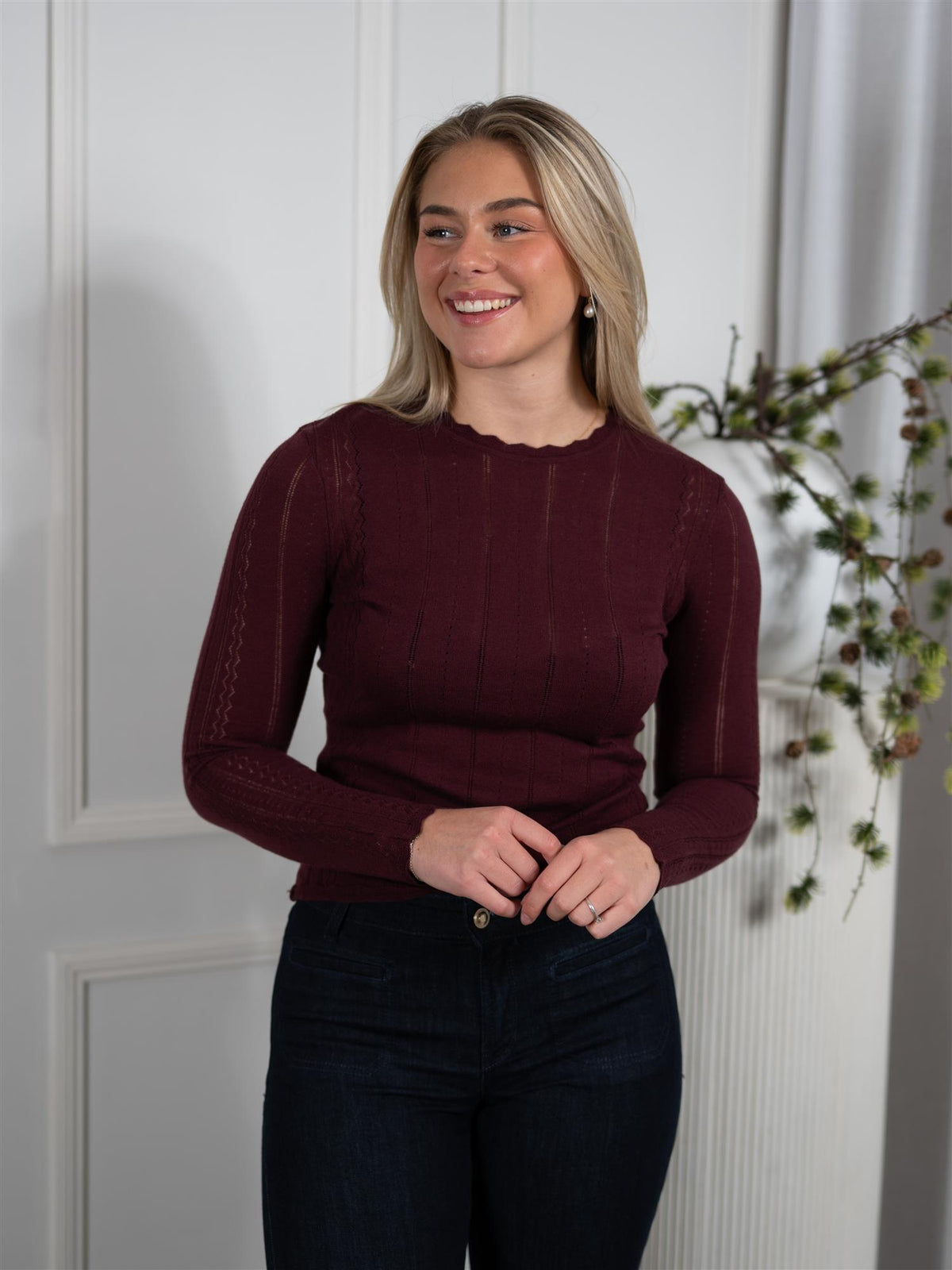 Safir Knit Top Deep Plum