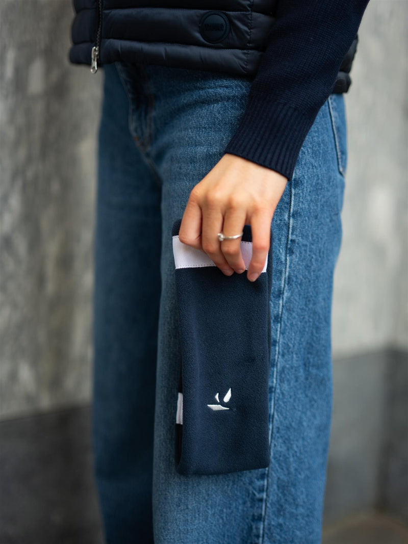 Kibo Classic Stripe Headband Navy w/White