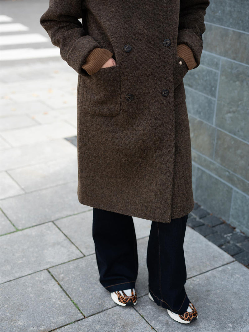 Mos Mosh Lucca Barkley Wool Coat Slate Black