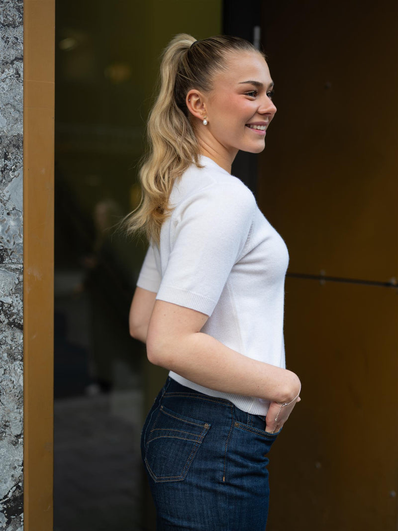 Stenströms Janet Short Sleeve Knit Offwhite