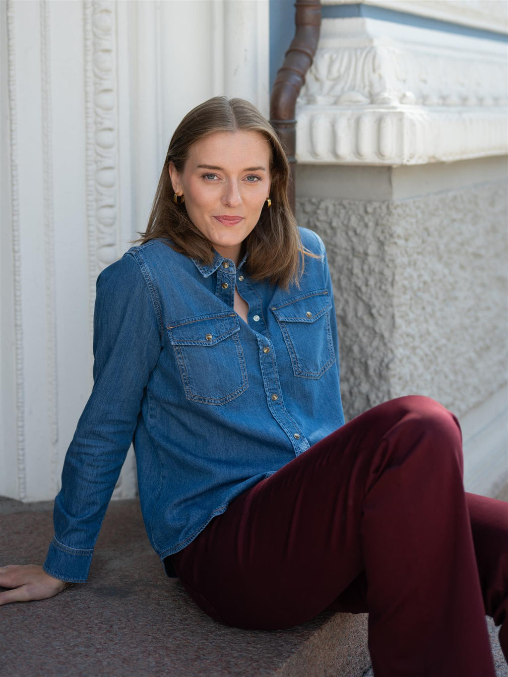 Mos Mosh Natalie Denim Shirt Blue