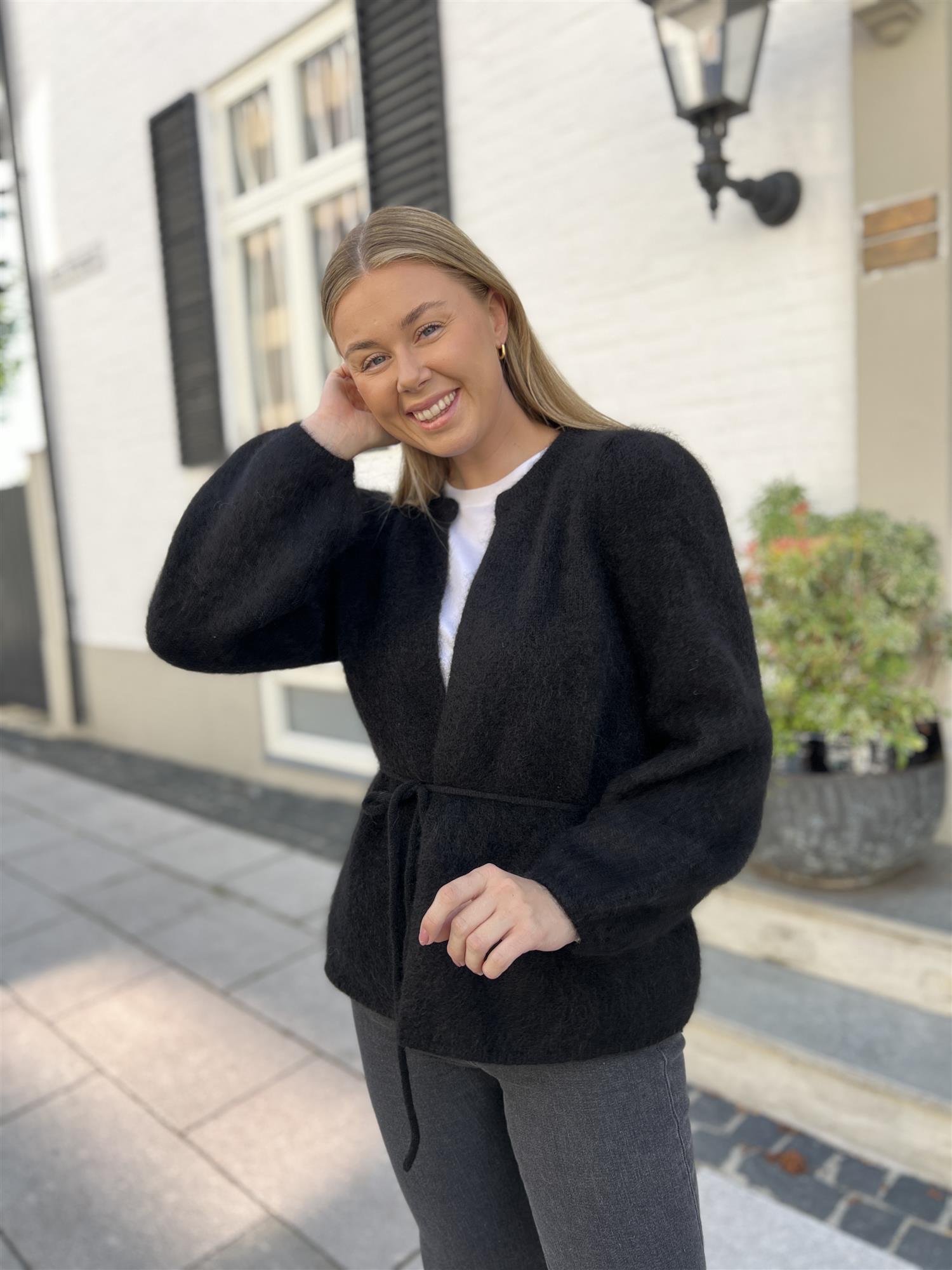 Ella&il Fredrikke Chunky Cardigan Black