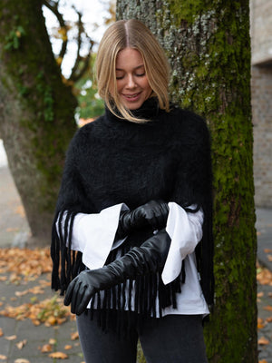 Christian Aks Long Leather Gloves Black