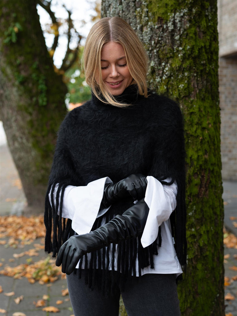 Christian Aks Long Leather Gloves Black