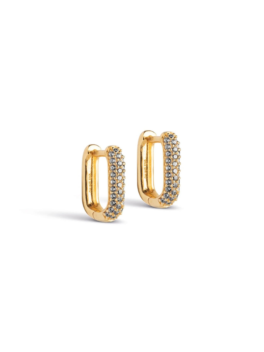 Enamel Sparkling Square Hoops 12 mm