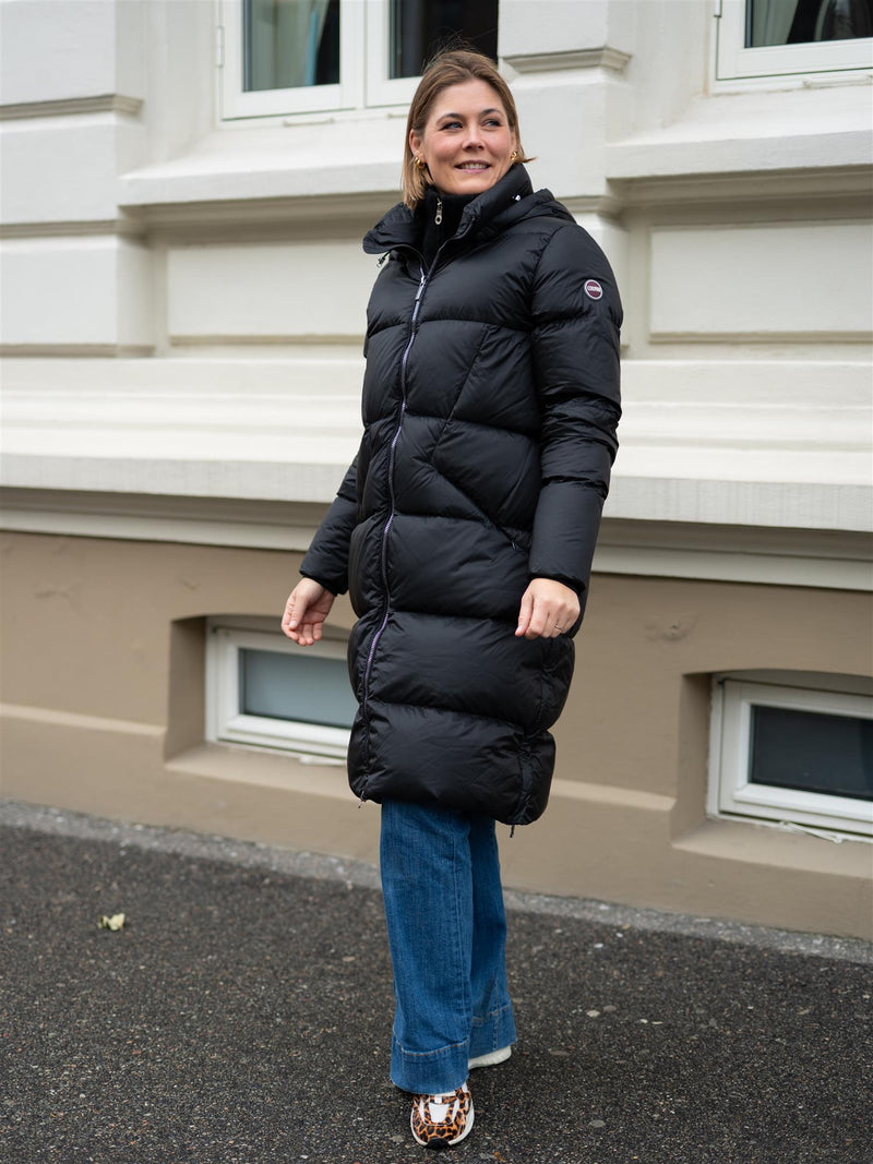 Colmar Long Quilted Jacket With Detacheable Hood