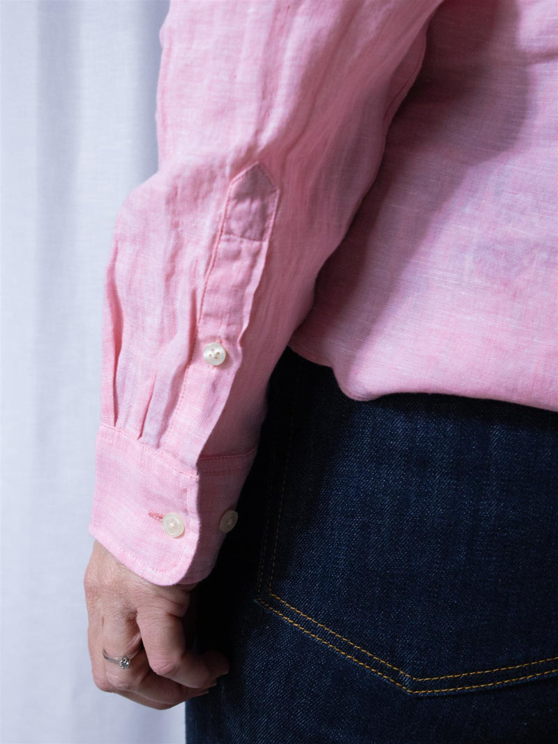 Gant Reg Linen Shirt Geranium Pink