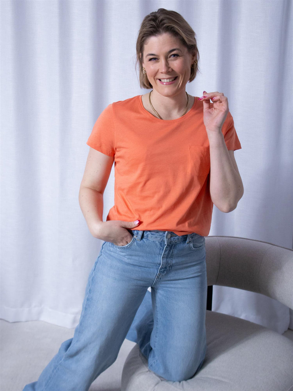 Lexington Cotton Modal Blend Classic Tee Coral
