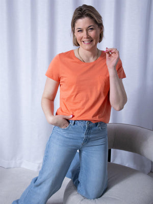Lexington Cotton Modal Blend Classic Tee Coral