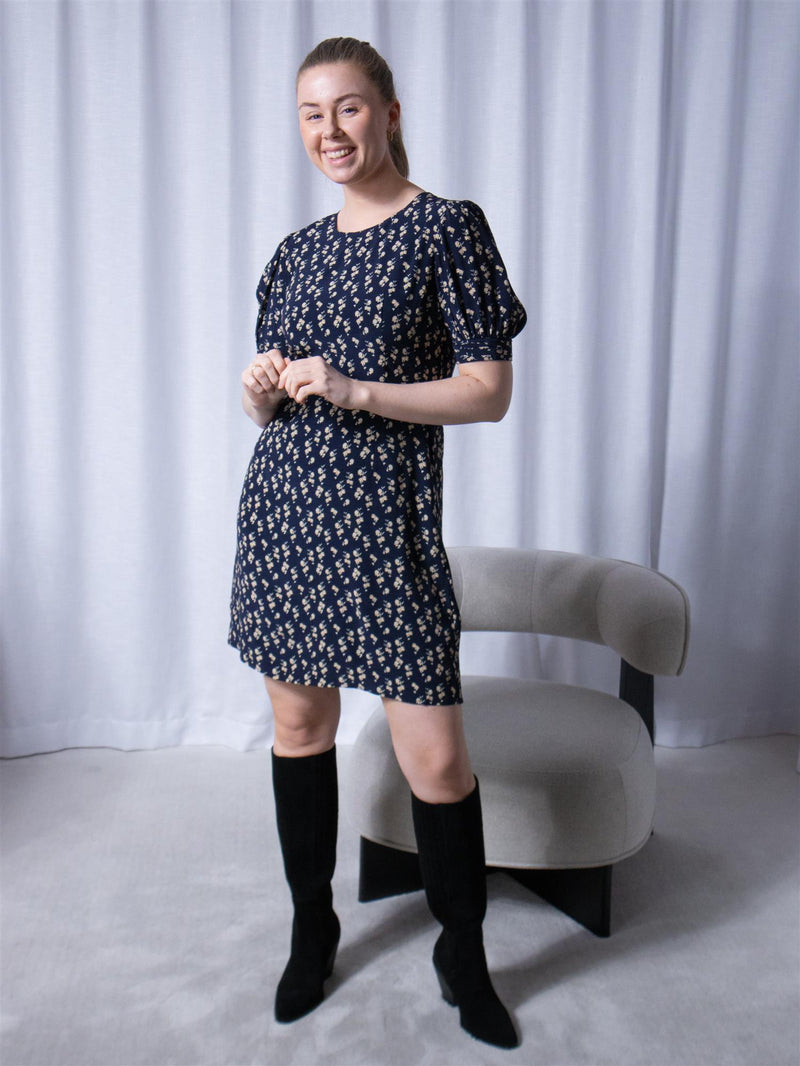 Camilla Pihl Allegra Dress Navy Hortensia